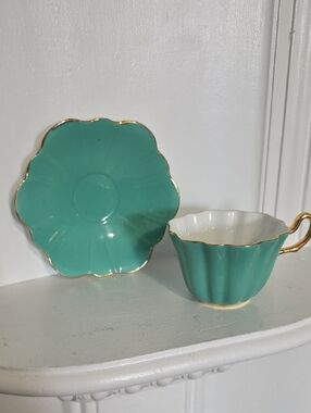 Royal Stuart Spencer Stevenson Harlequin Daisy Shape Tea Cup and Saucer. Manuf